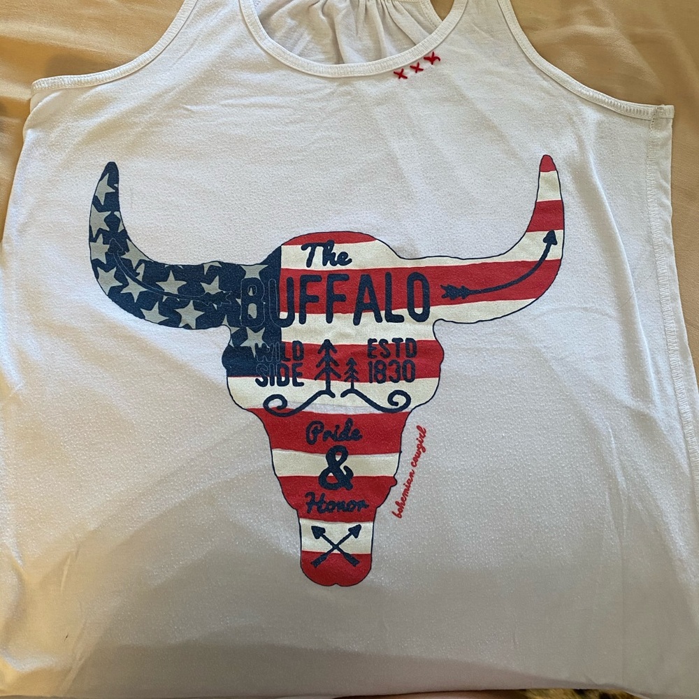 Bohemian Cowgirl Buffalo Tank top